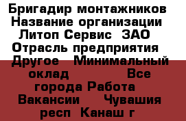 Бригадир монтажников › Название организации ­ Литоп-Сервис, ЗАО › Отрасль предприятия ­ Другое › Минимальный оклад ­ 23 000 - Все города Работа » Вакансии   . Чувашия респ.,Канаш г.